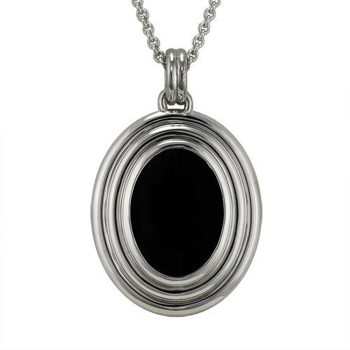 Black Onyx Ribbed Cremation Pendant